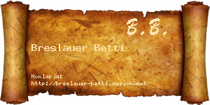 Breslauer Betti névjegykártya